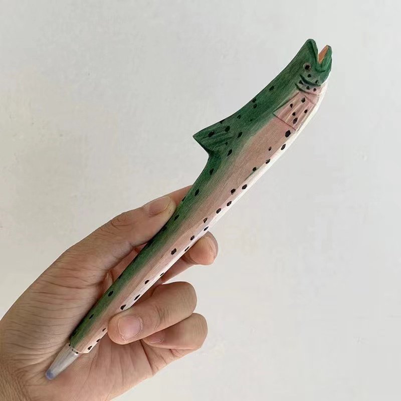 Wooden green fish