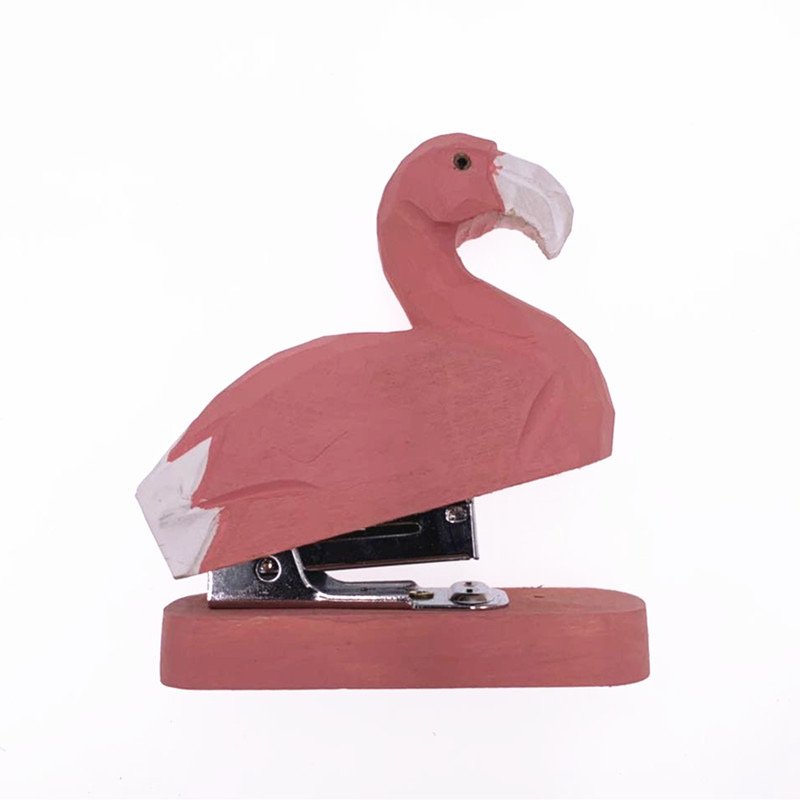 wooden flamingo stapler