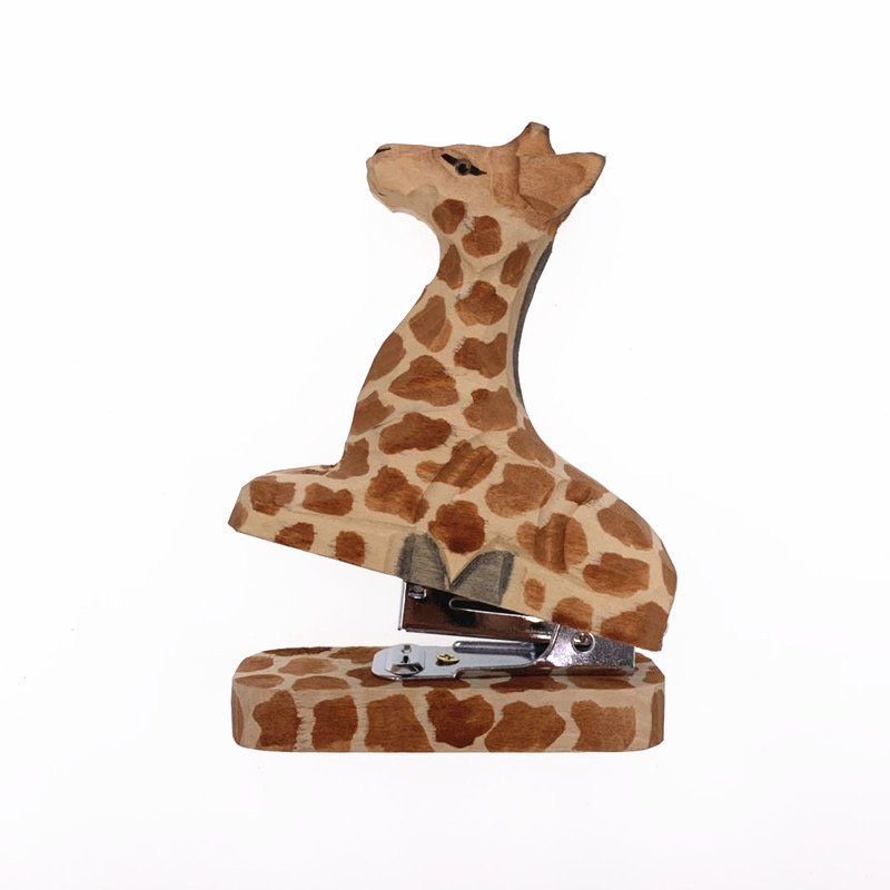 wooden giraffe stapler