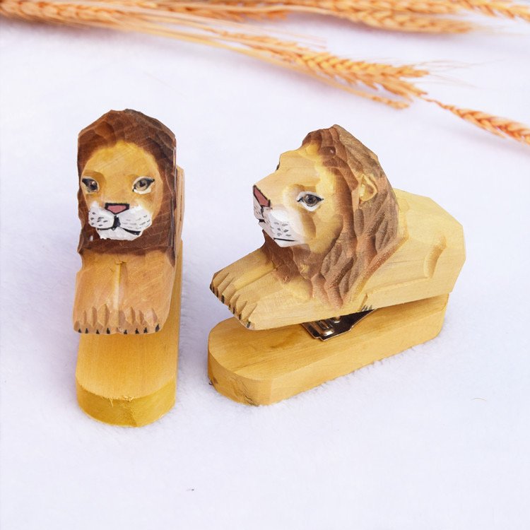 wooden lion stapler